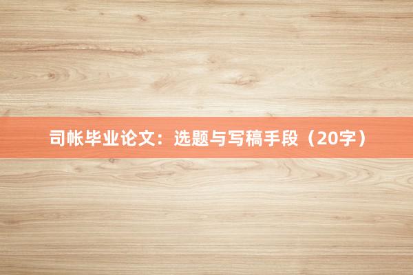 司帐毕业论文：选题与写稿手段（20字）